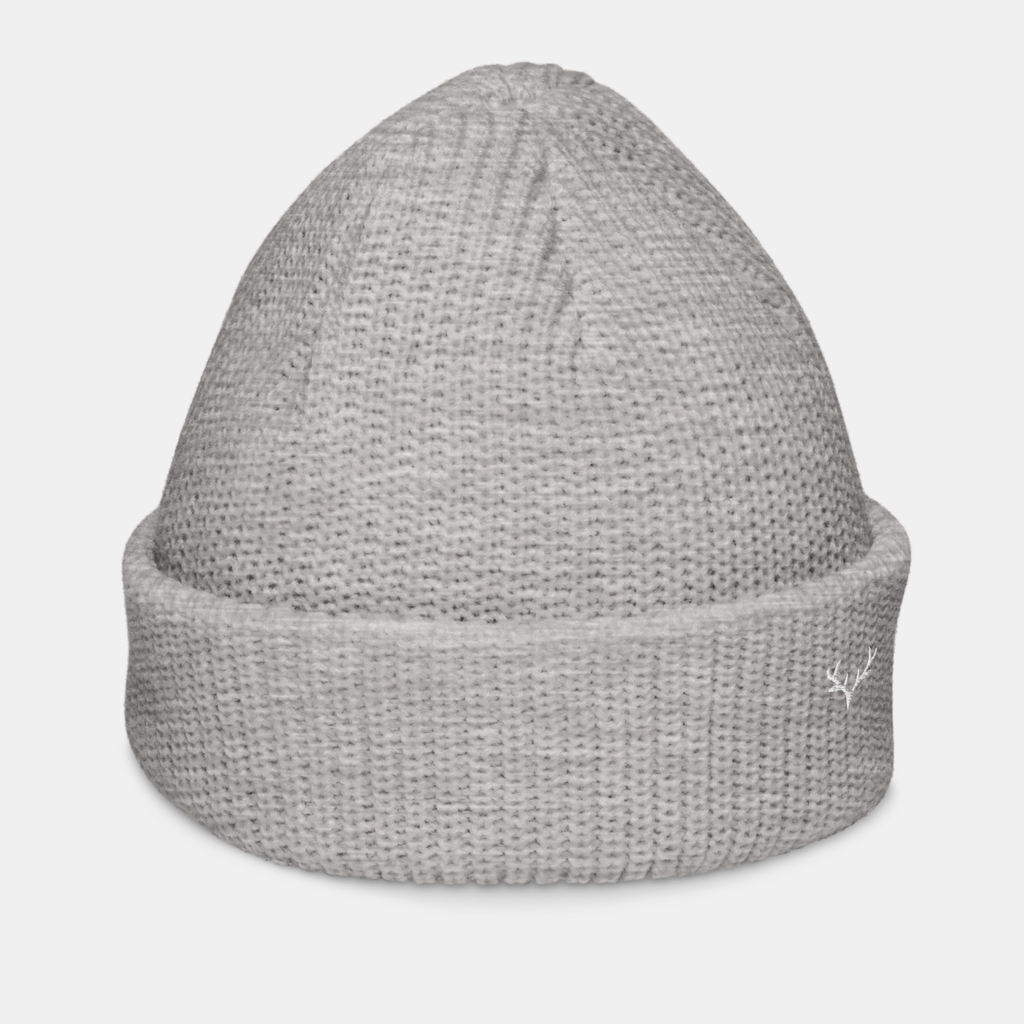 Grey Emberridge Ribbed Knit Beanie
