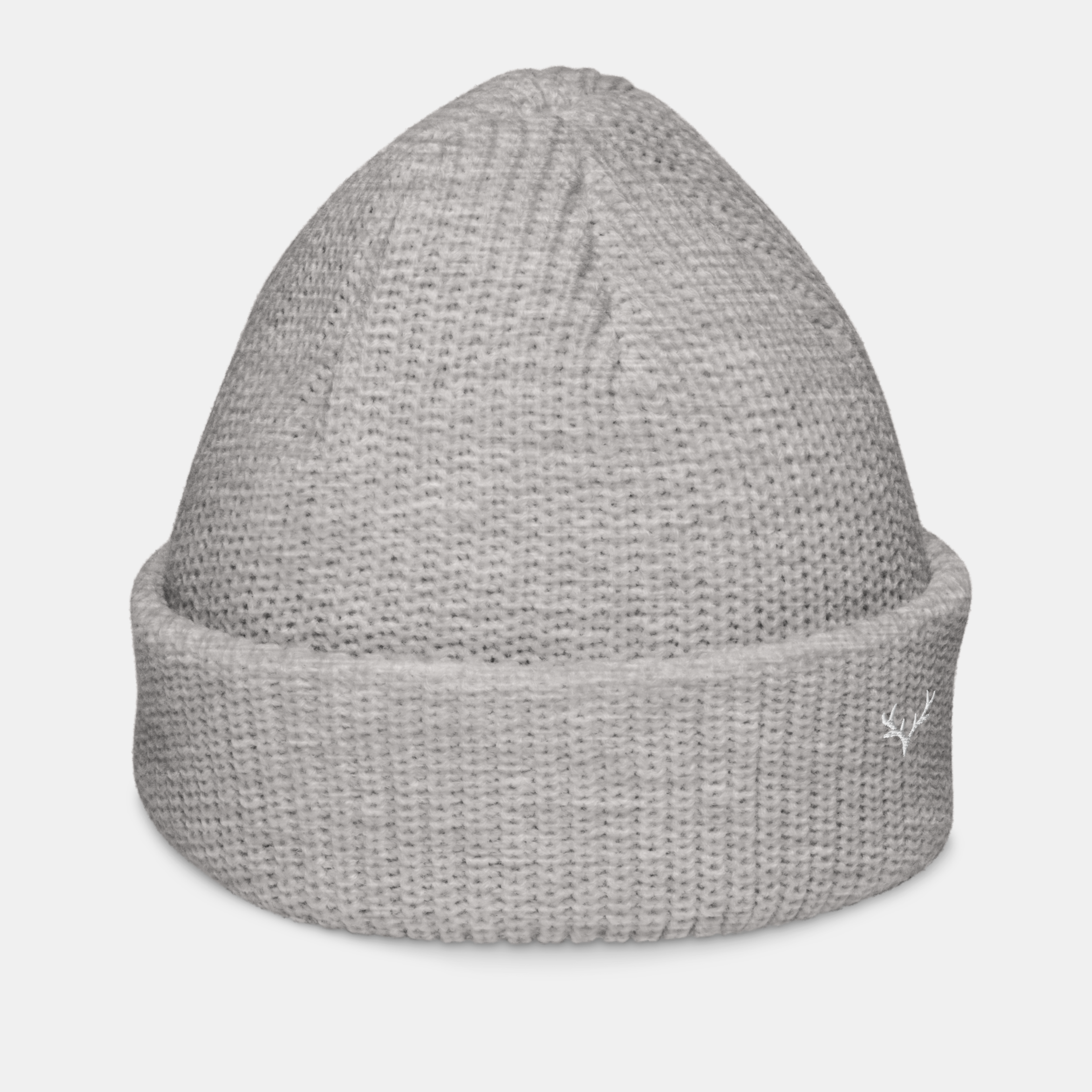 Grey Emberridge Ribbed Knit Beanie
