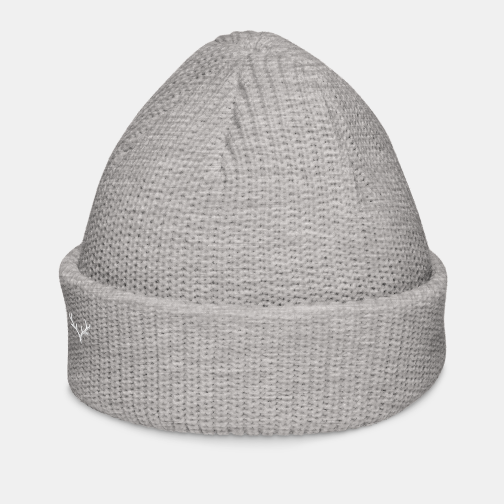 Grey Emberridge Ribbed Knit Beanie