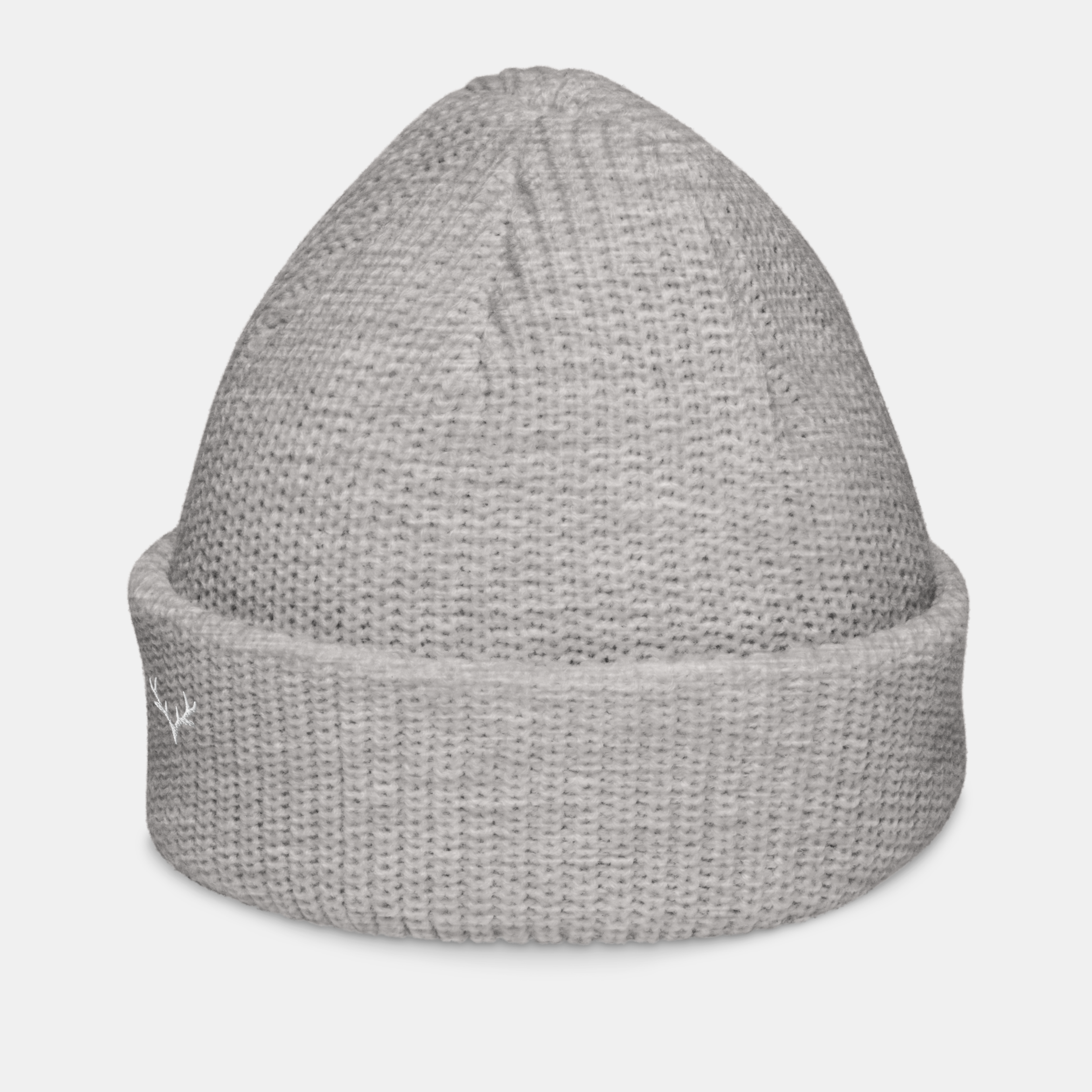 Grey Emberridge Ribbed Knit Beanie