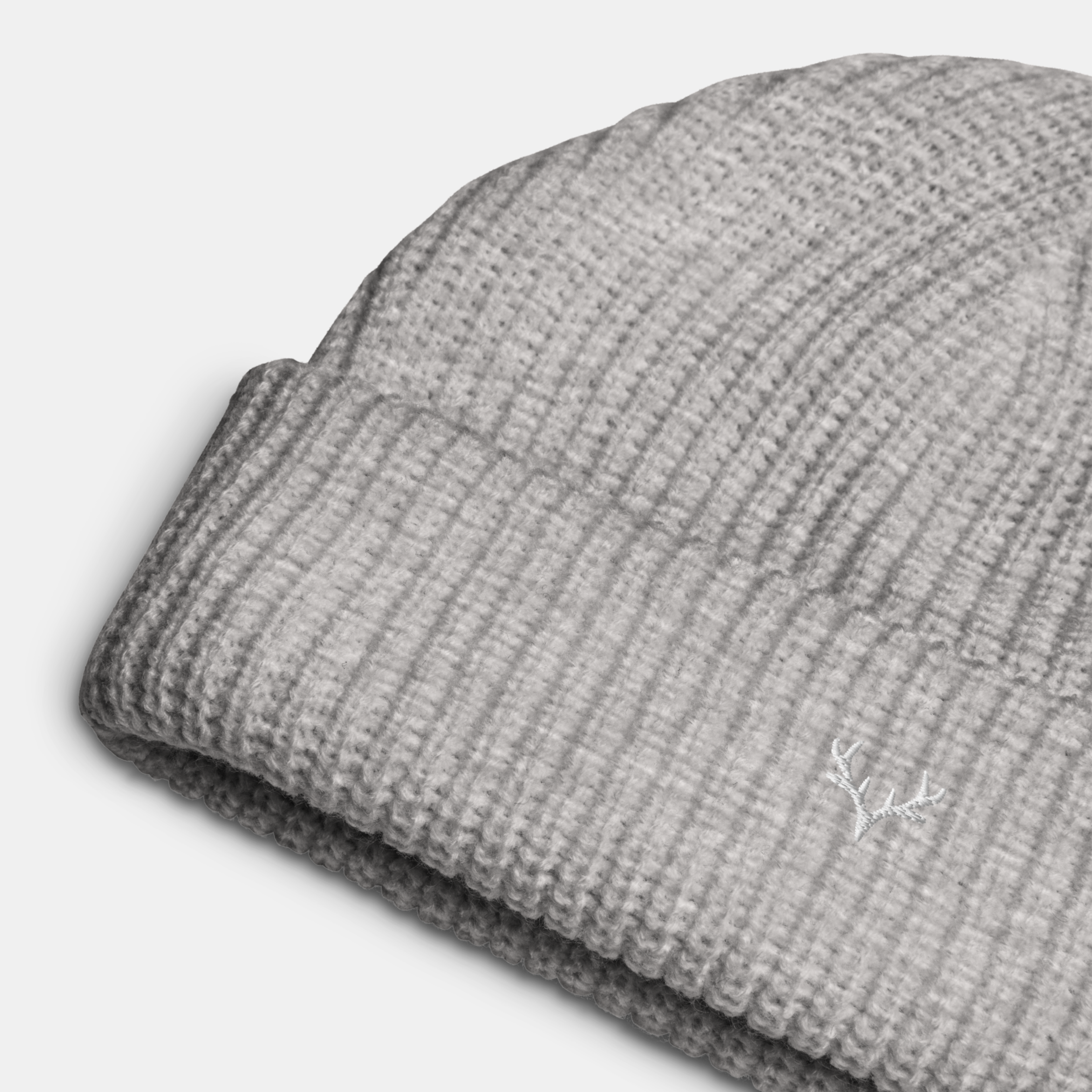 Grey Emberridge Ribbed Knit Beanie