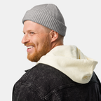 Grey Emberridge Ribbed Knit Beanie