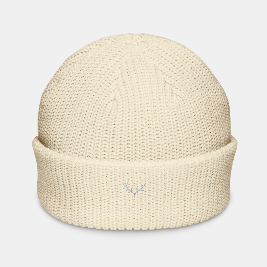 Beige Emberridge Ribbed Knit Beanie