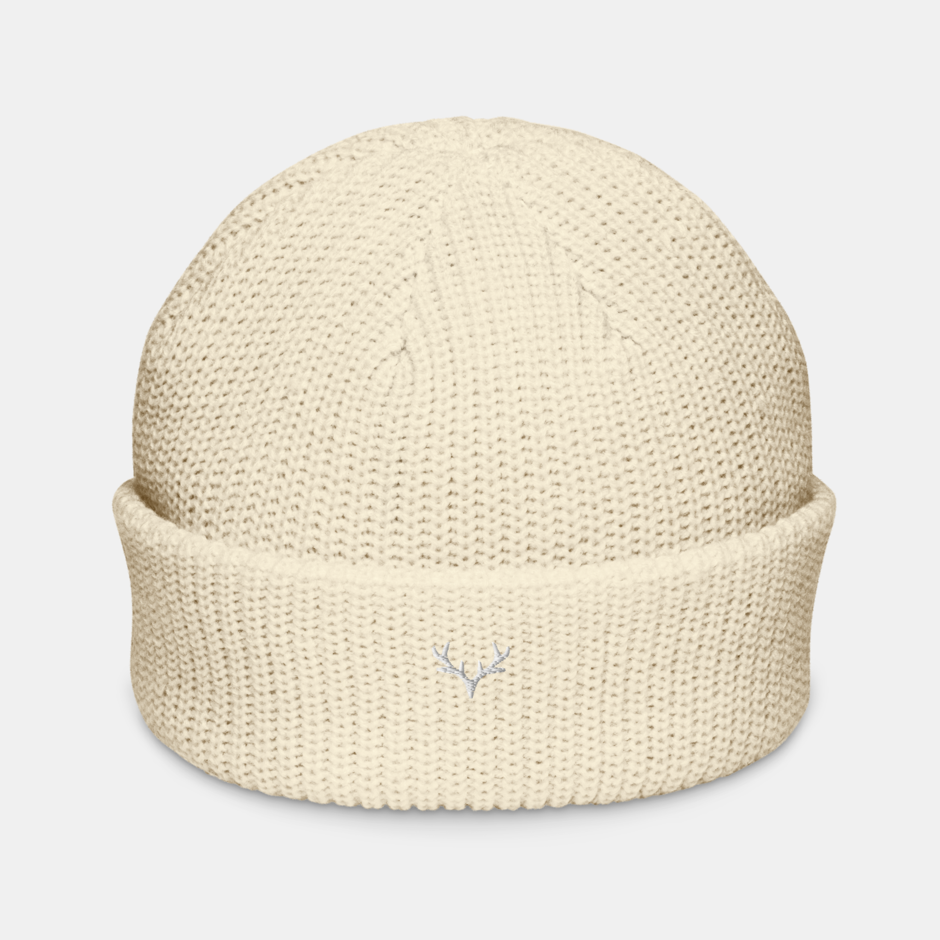 Beige Emberridge Ribbed Knit Beanie