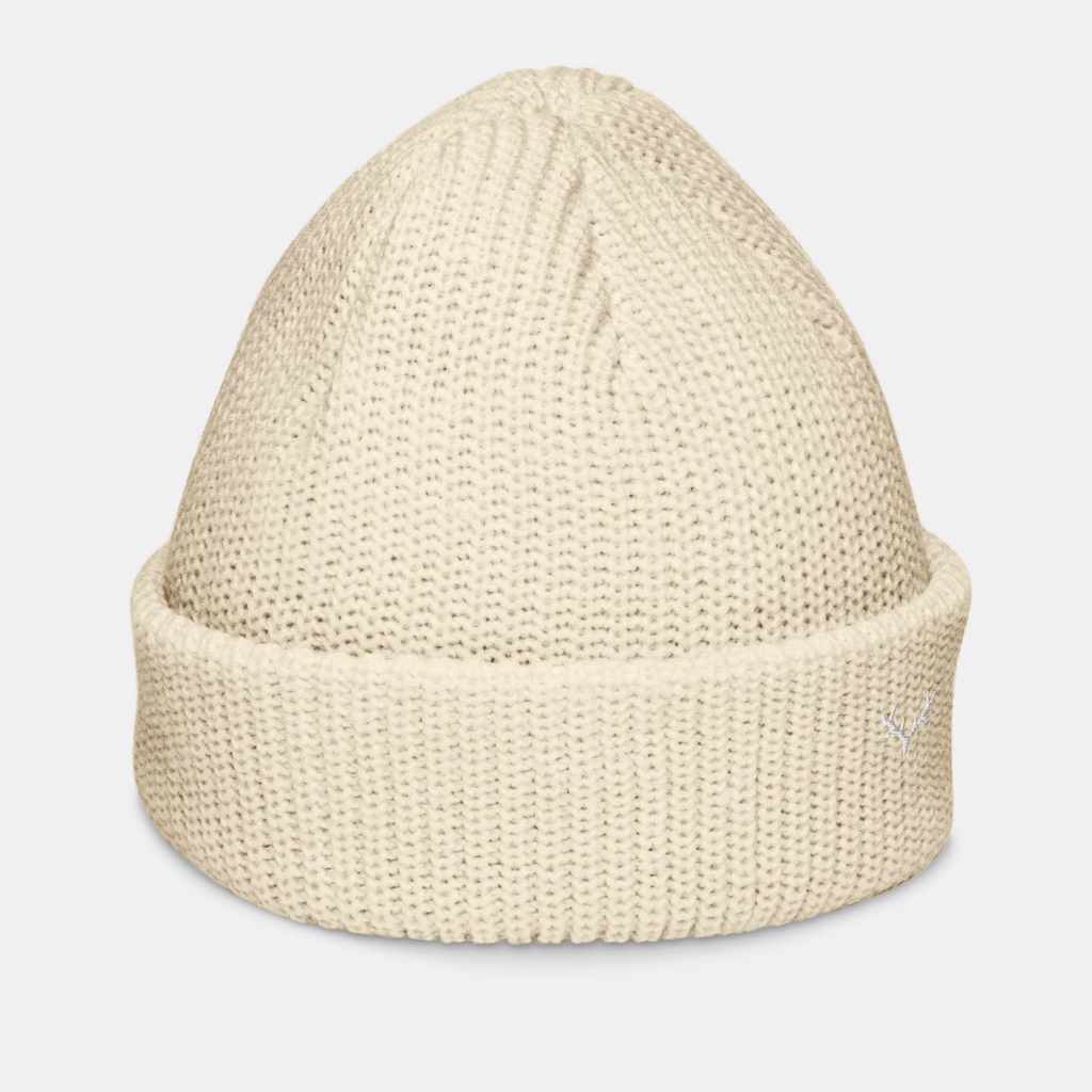 Beige Emberridge Ribbed Knit Beanie