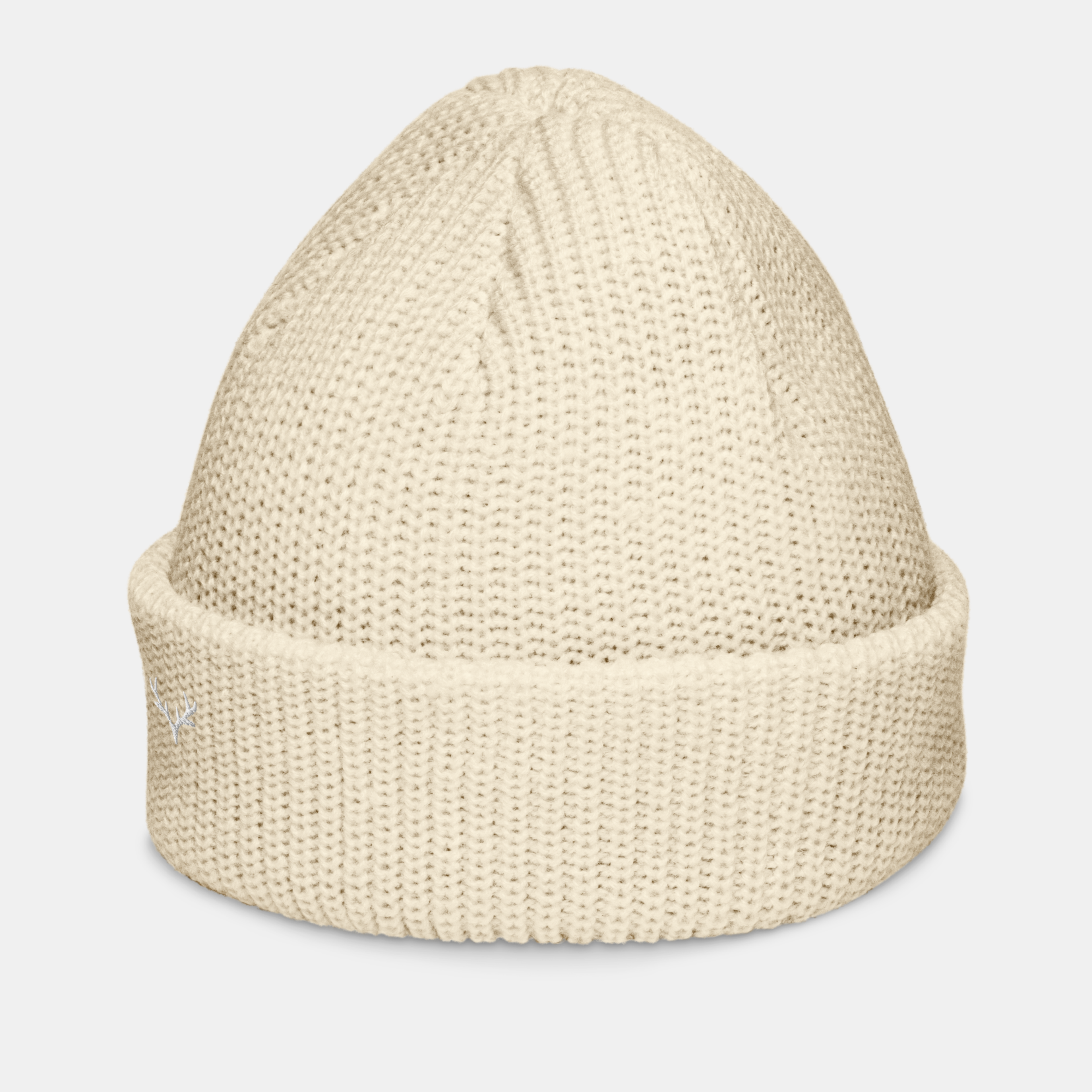 Beige Emberridge Ribbed Knit Beanie