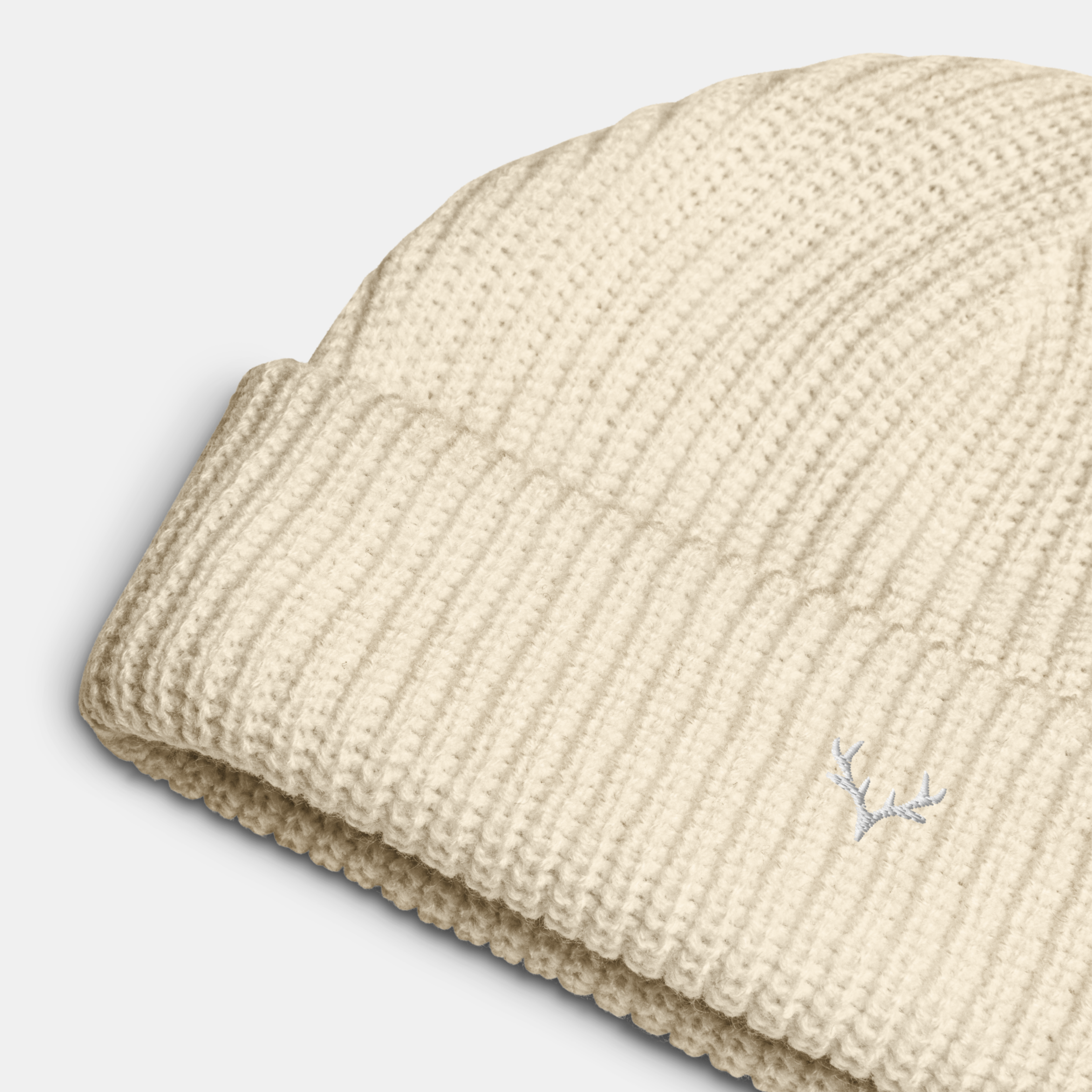 Beige Emberridge Ribbed Knit Beanie