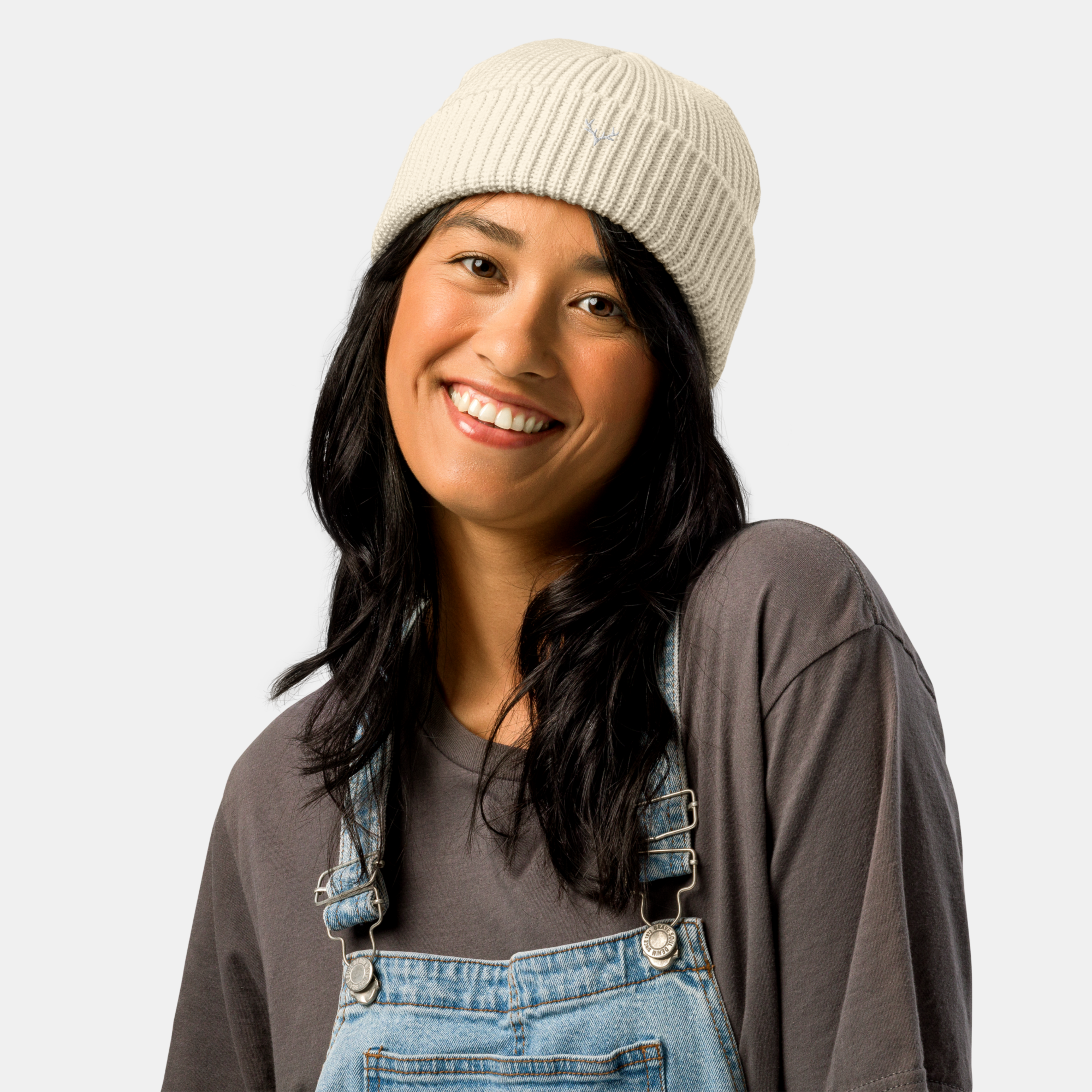 Beige Emberridge Ribbed Knit Beanie