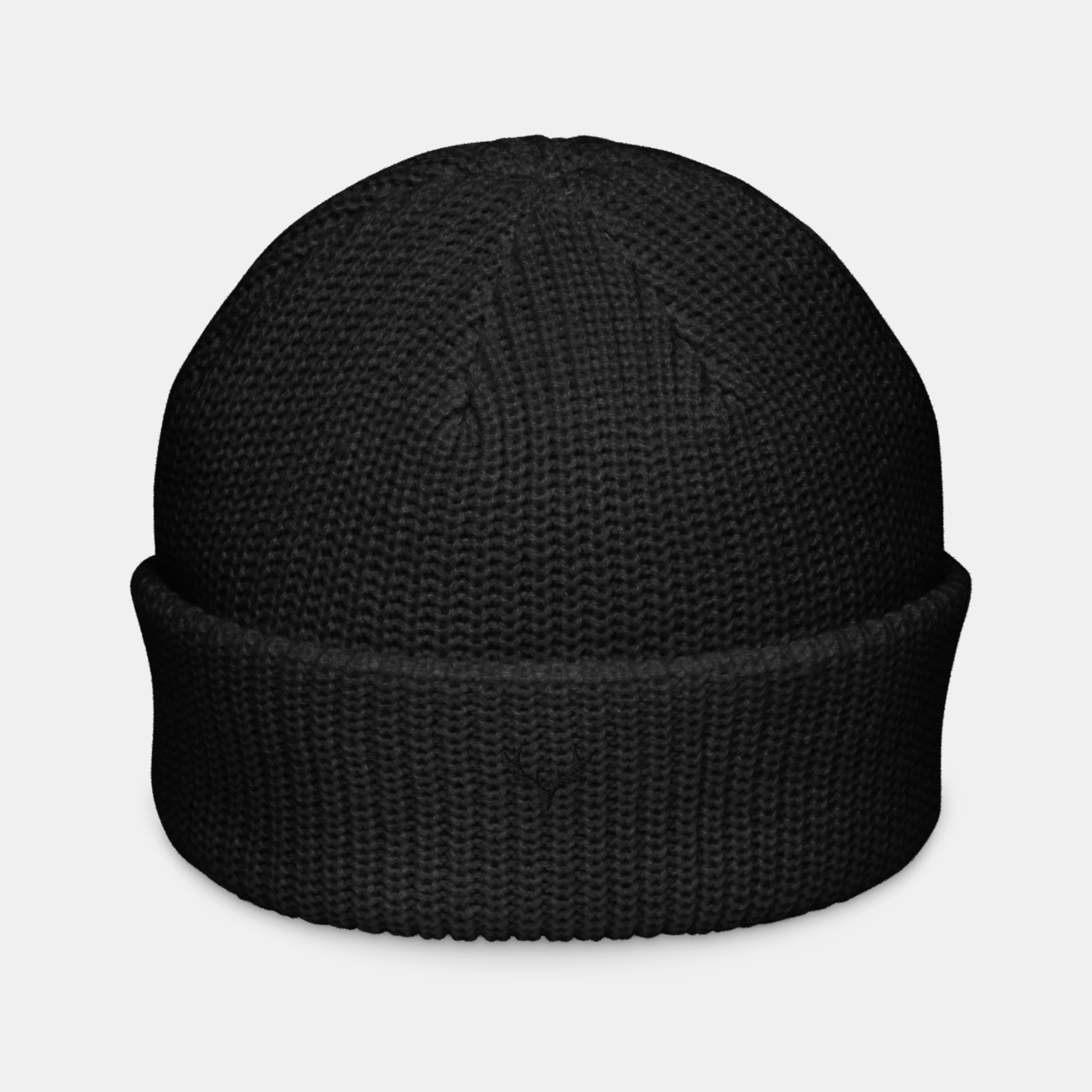 Black Emerridge Ribbed Knit Beanie