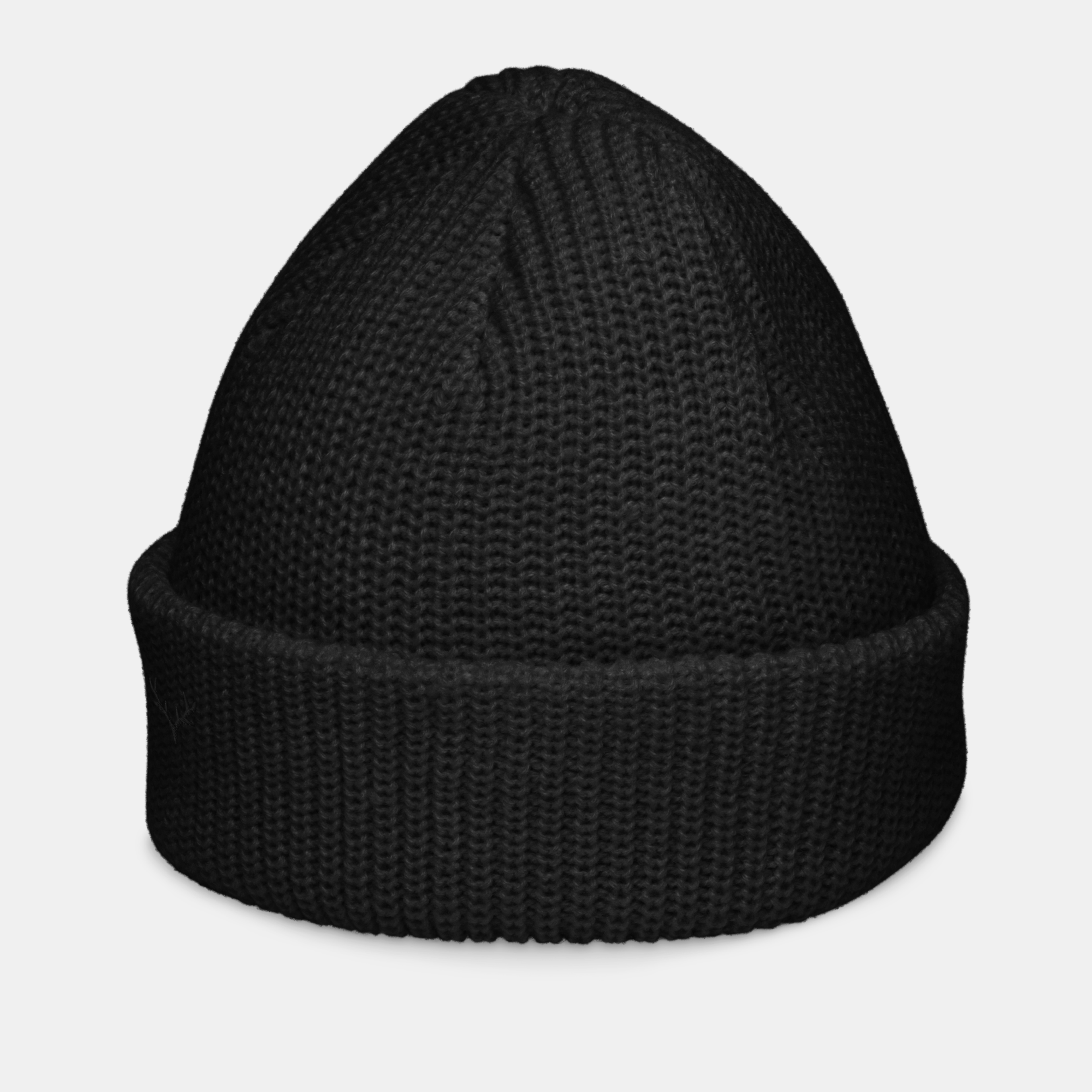 Black Emerridge Ribbed Knit Beanie