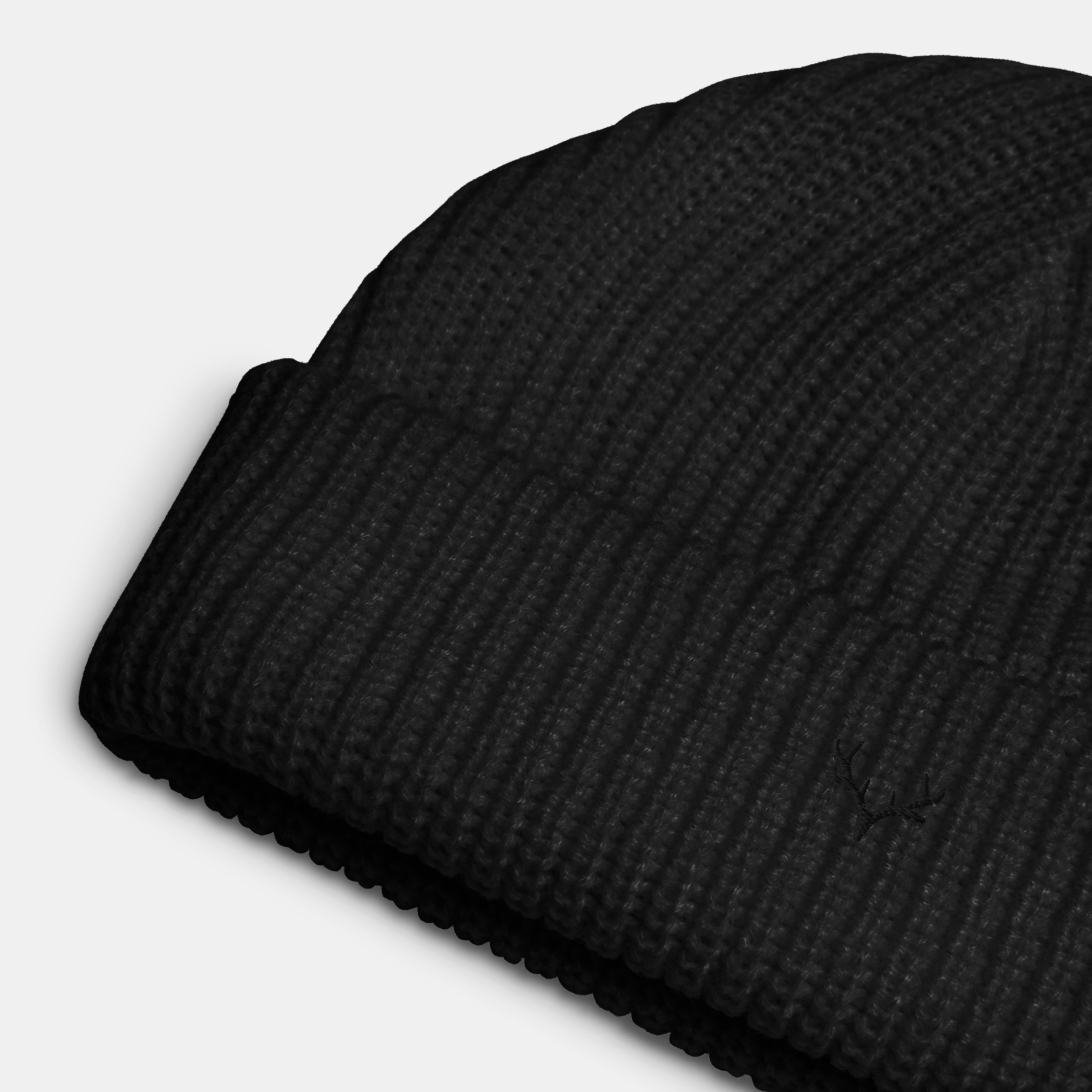 Black Emerridge Ribbed Knit Beanie