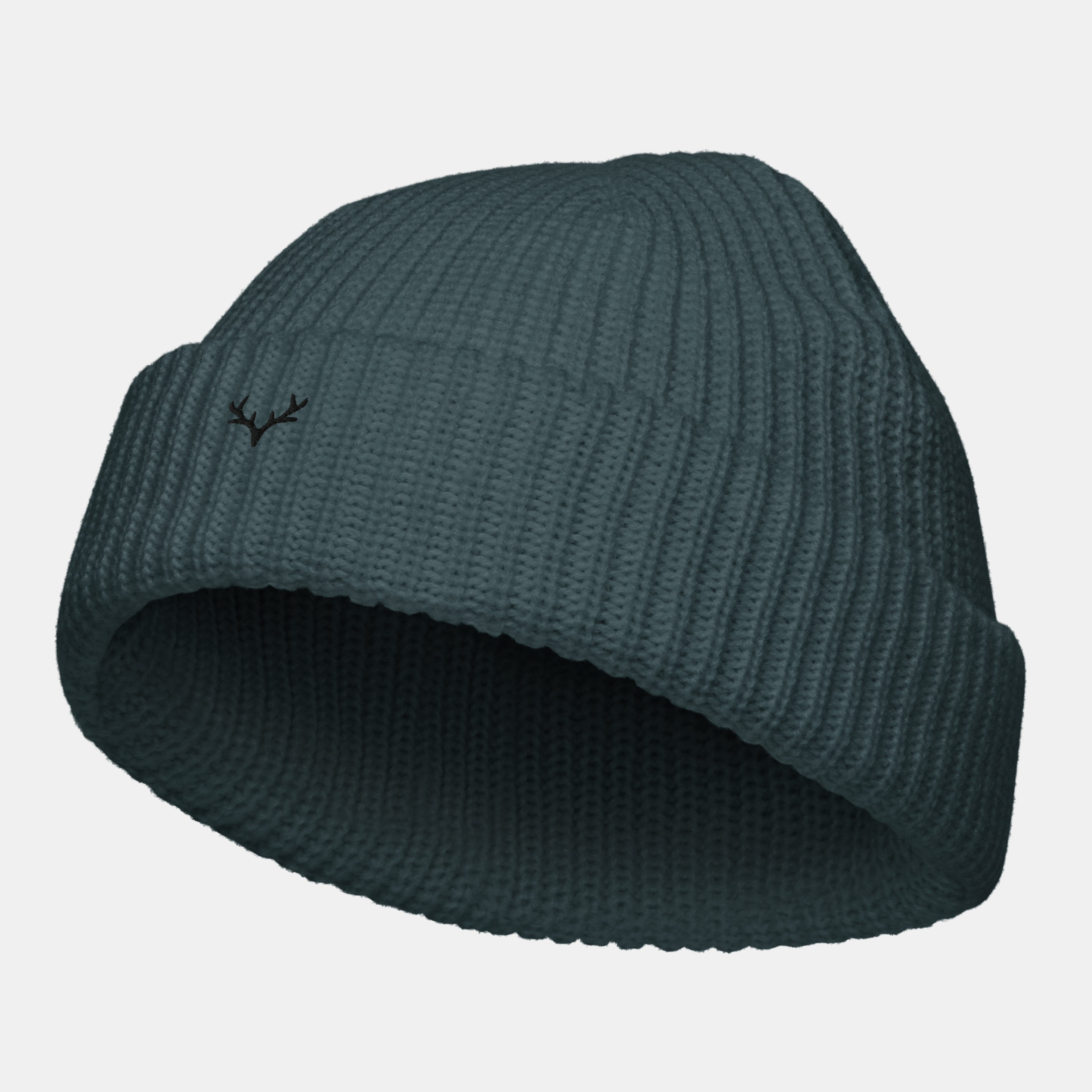 Petrol Blue Emerridge Ribbed Knit Beanie