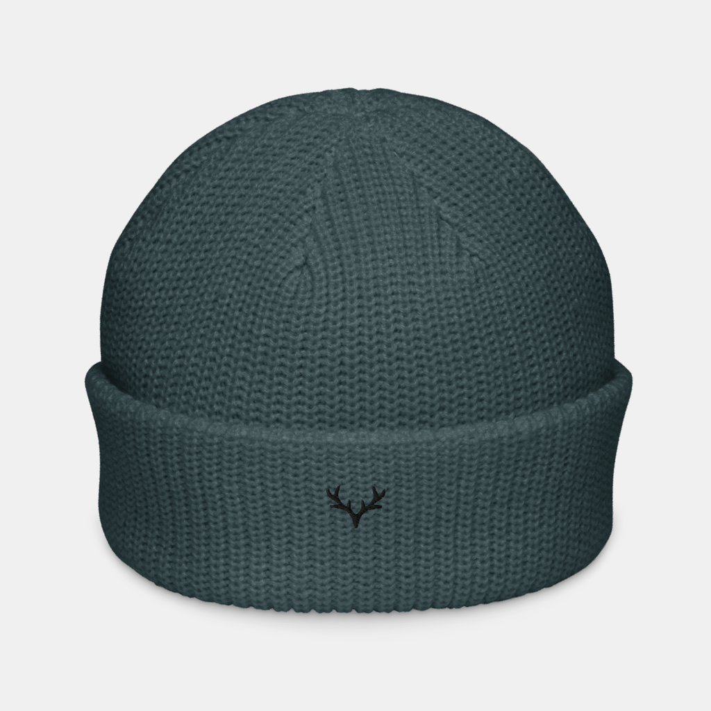 Petrol Blue Emerridge Ribbed Knit Beanie