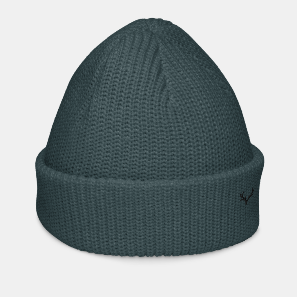 Petrol Blue Emerridge Ribbed Knit Beanie