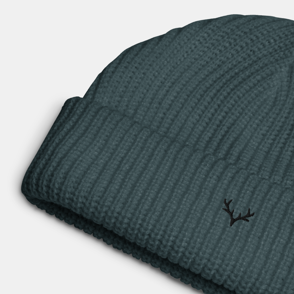 Petrol Blue Emerridge Ribbed Knit Beanie