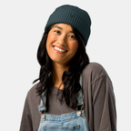 Petrol Blue Emerridge Ribbed Knit Beanie
