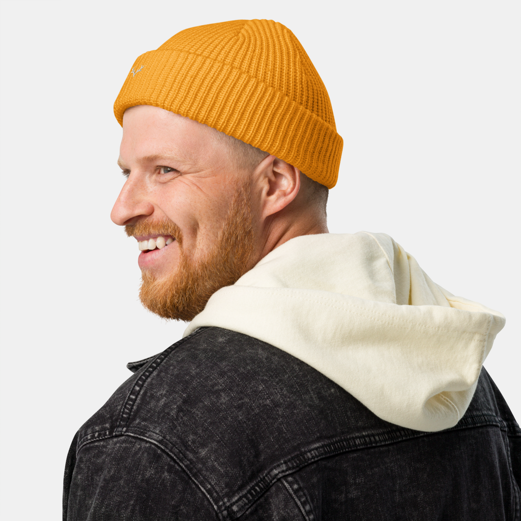 Gold Emerridge Ribbed Knit Beanie
