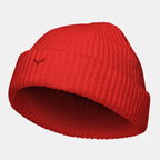 Red Emerridge Ribbed Knit Beanie