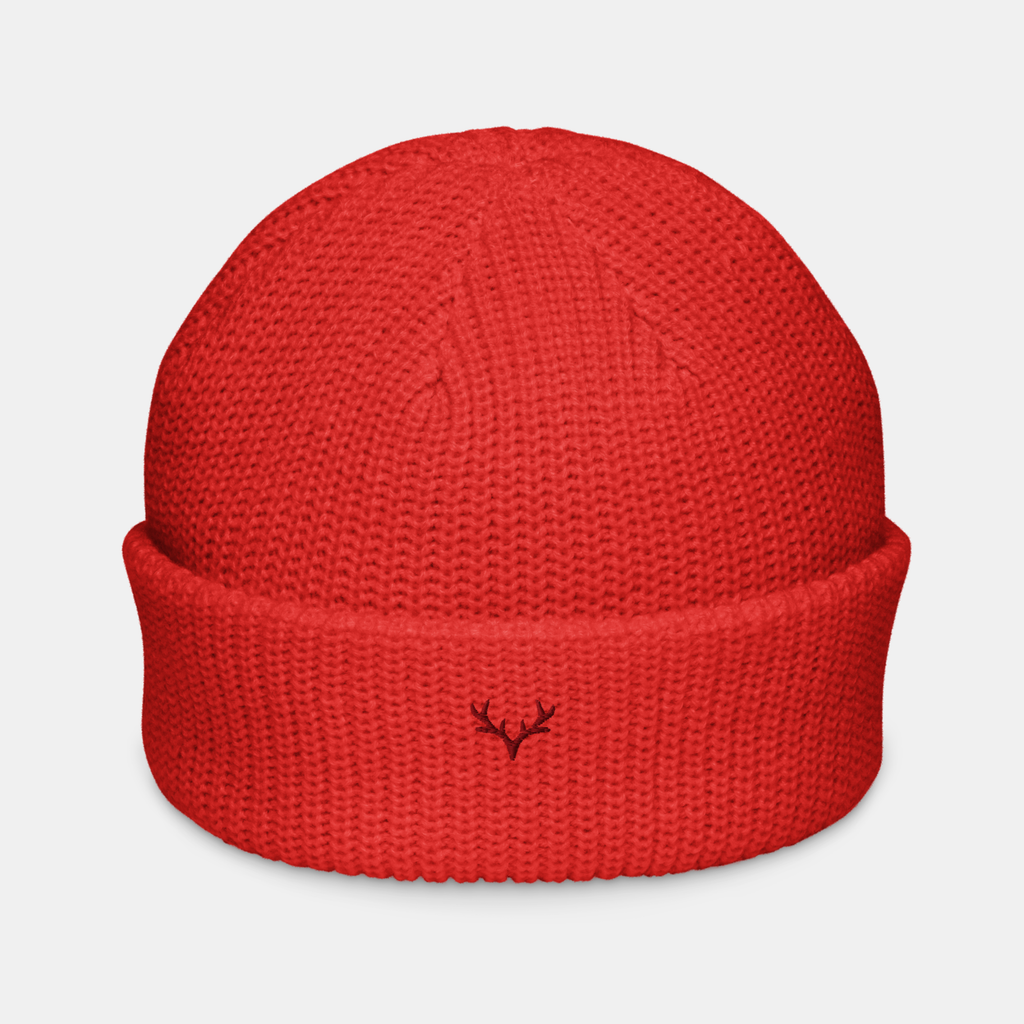 Red Emerridge Ribbed Knit Beanie