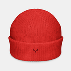 Red Emerridge Ribbed Knit Beanie