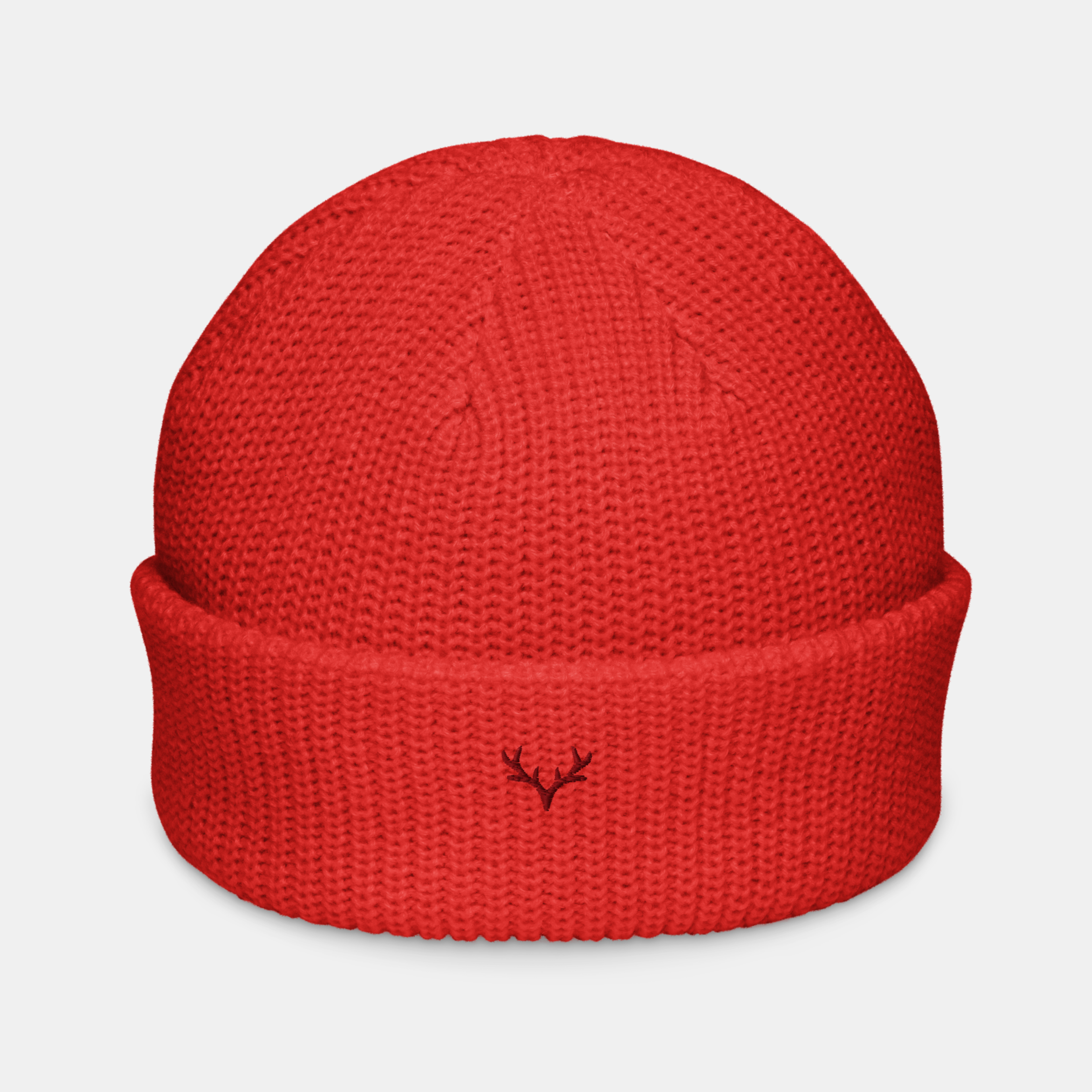 Red Emerridge Ribbed Knit Beanie
