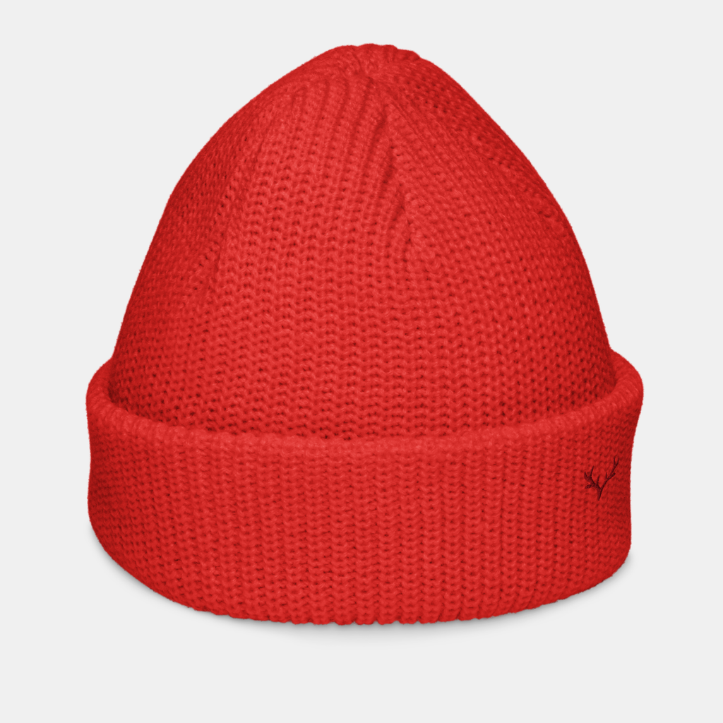 Red Emerridge Ribbed Knit Beanie