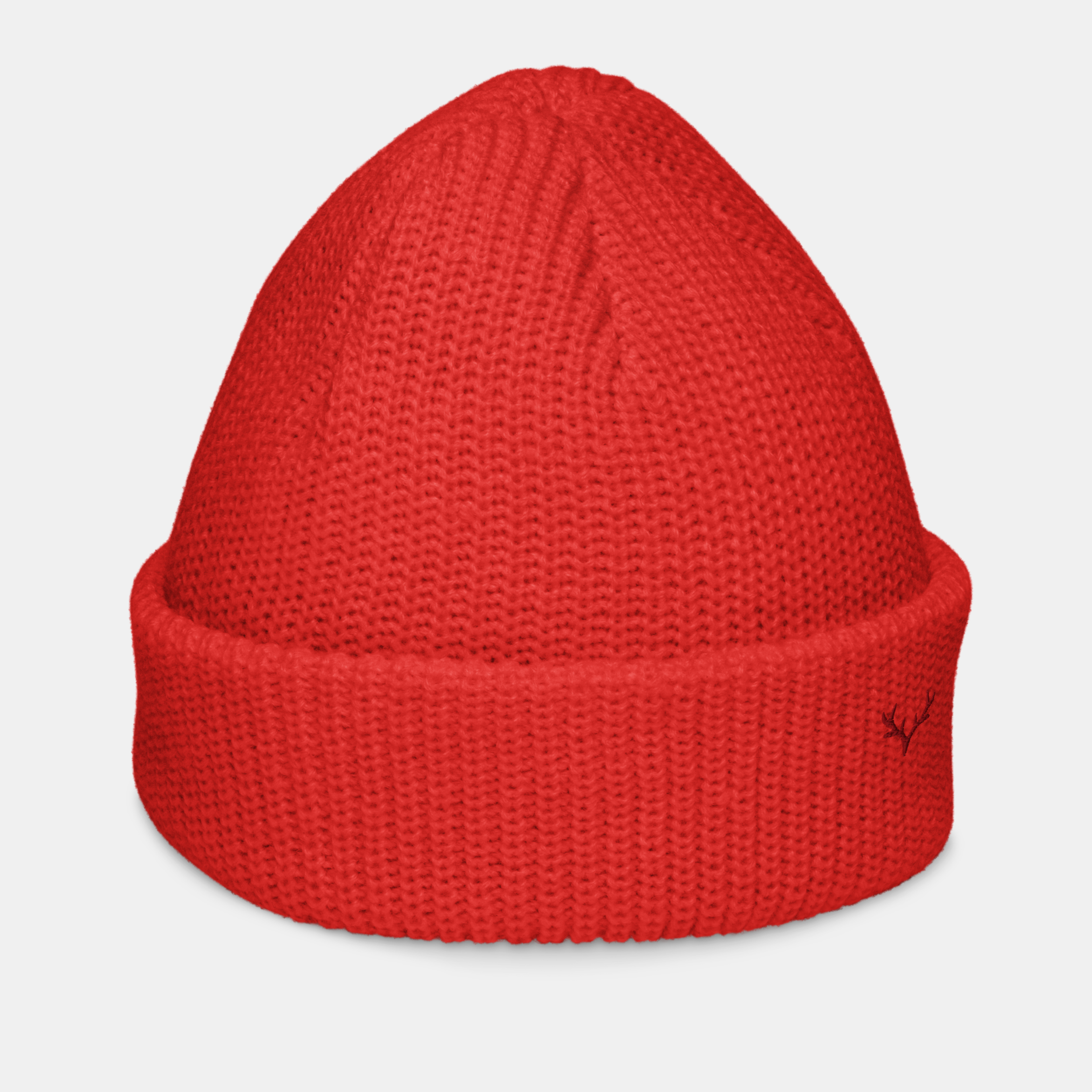 Red Emerridge Ribbed Knit Beanie