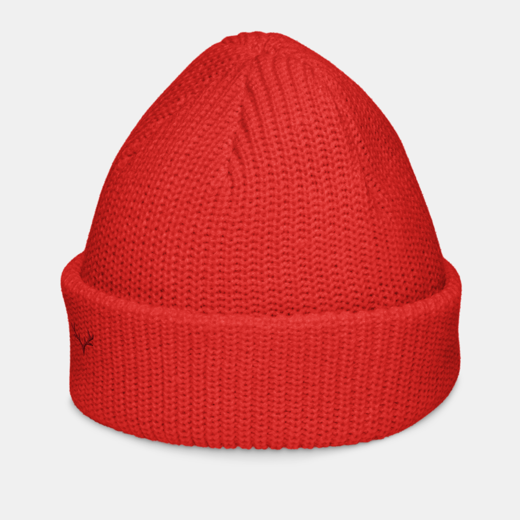 Red Emerridge Ribbed Knit Beanie