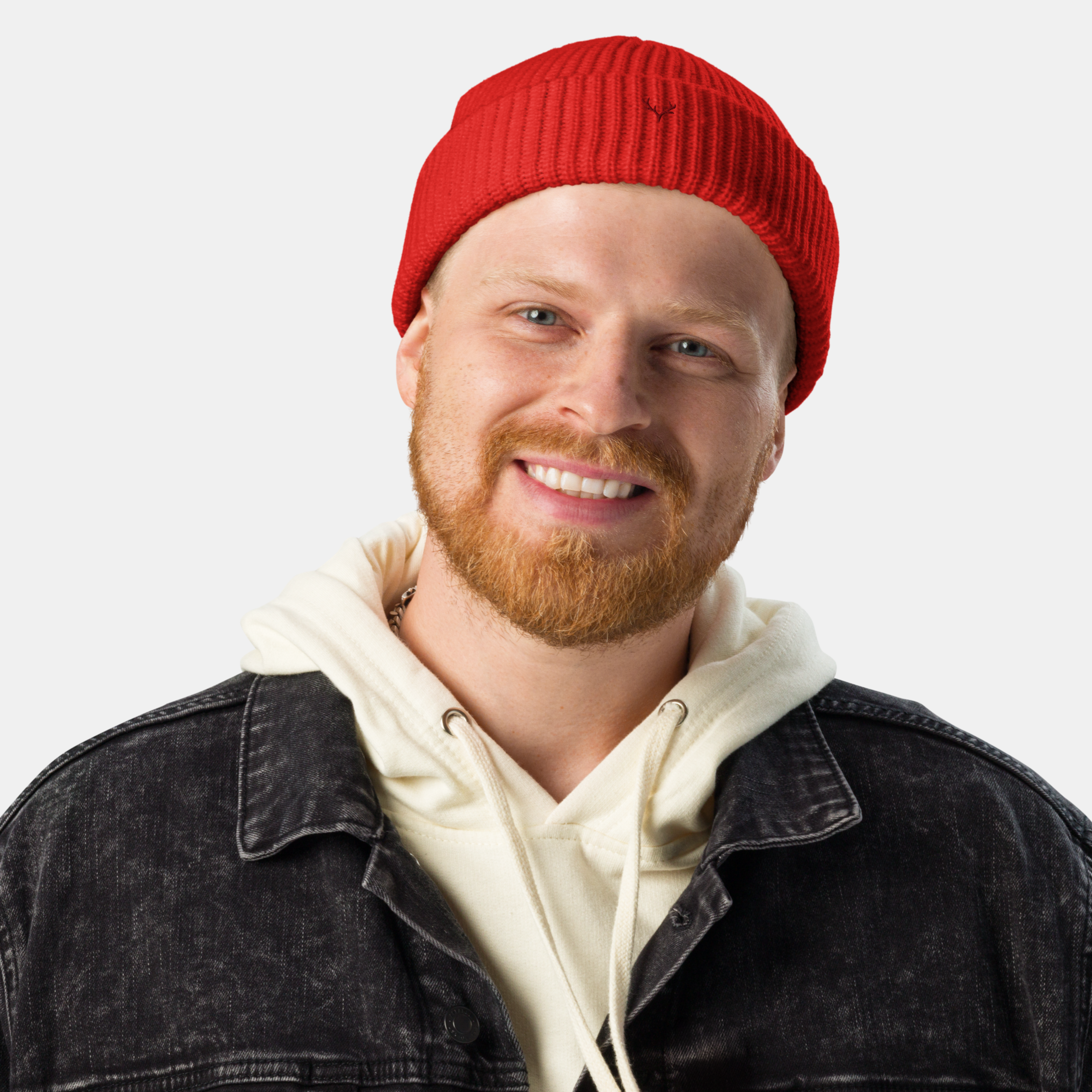 Red Emerridge Ribbed Knit Beanie