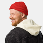 Red Emerridge Ribbed Knit Beanie