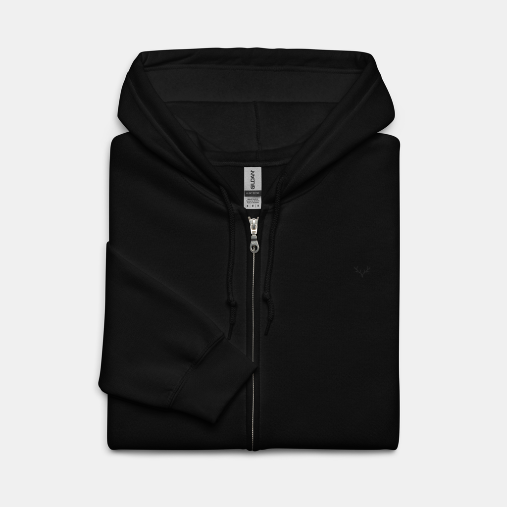 Black Threadline Zip Hoodie