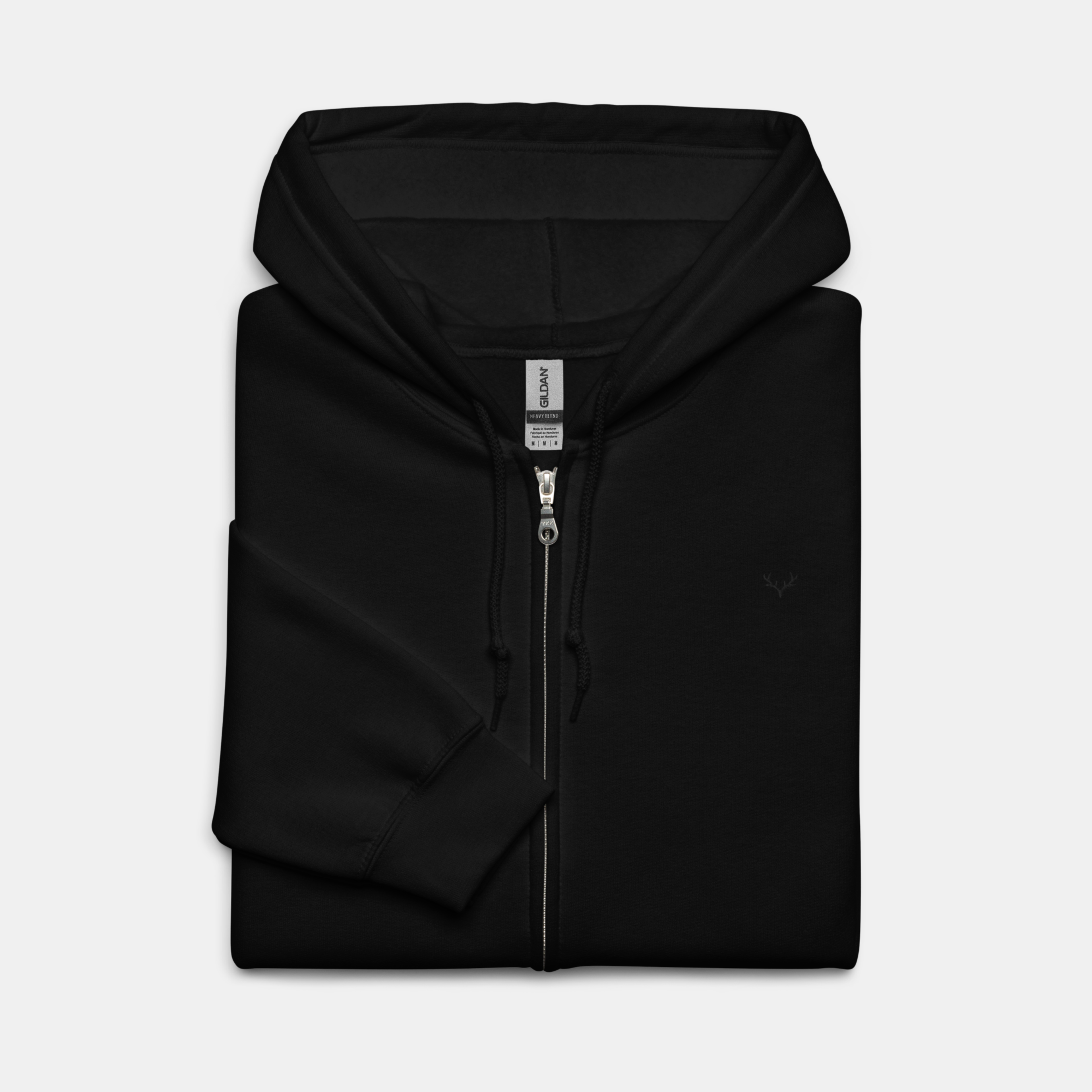 Black Threadline Zip Hoodie