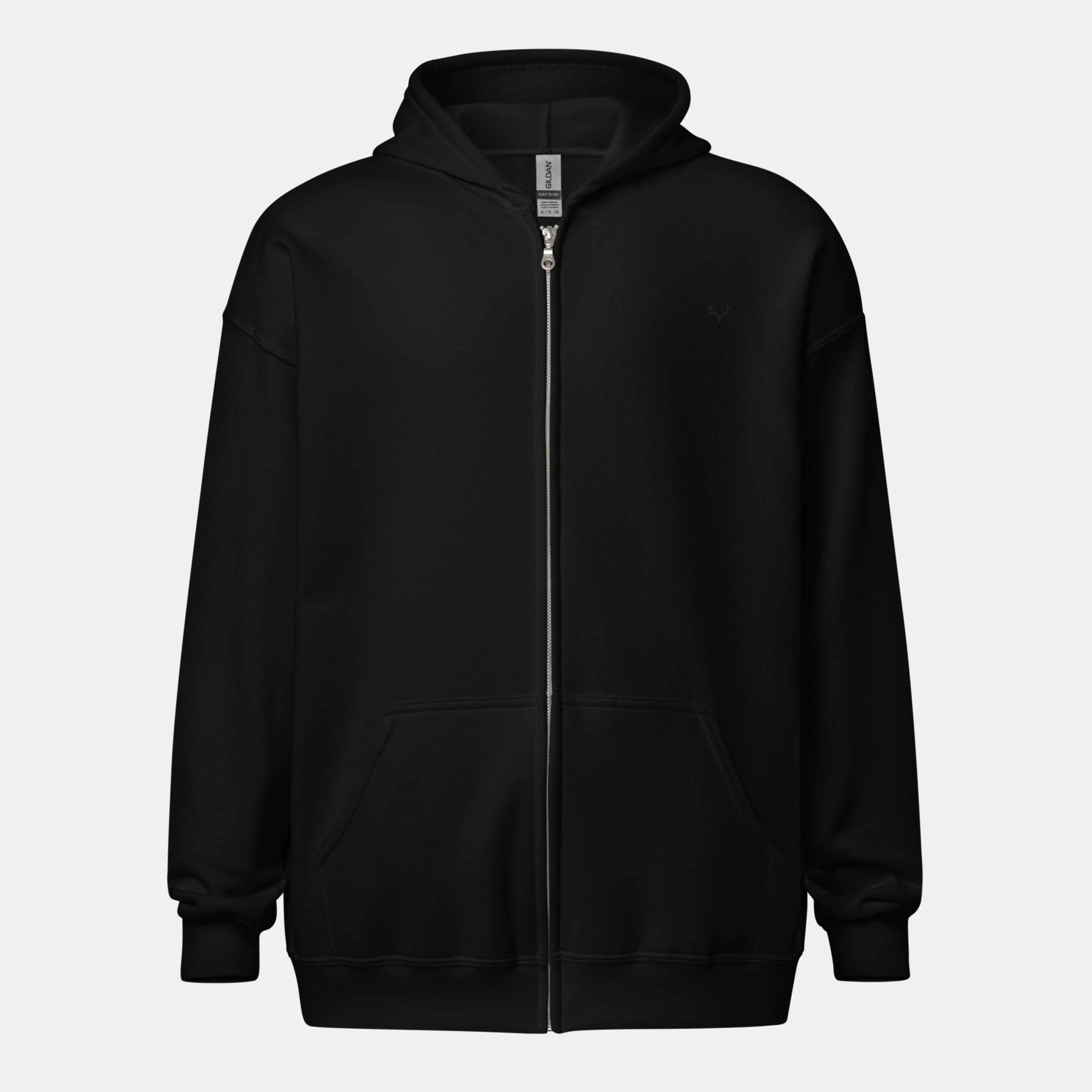 Black Threadline Zip Hoodie