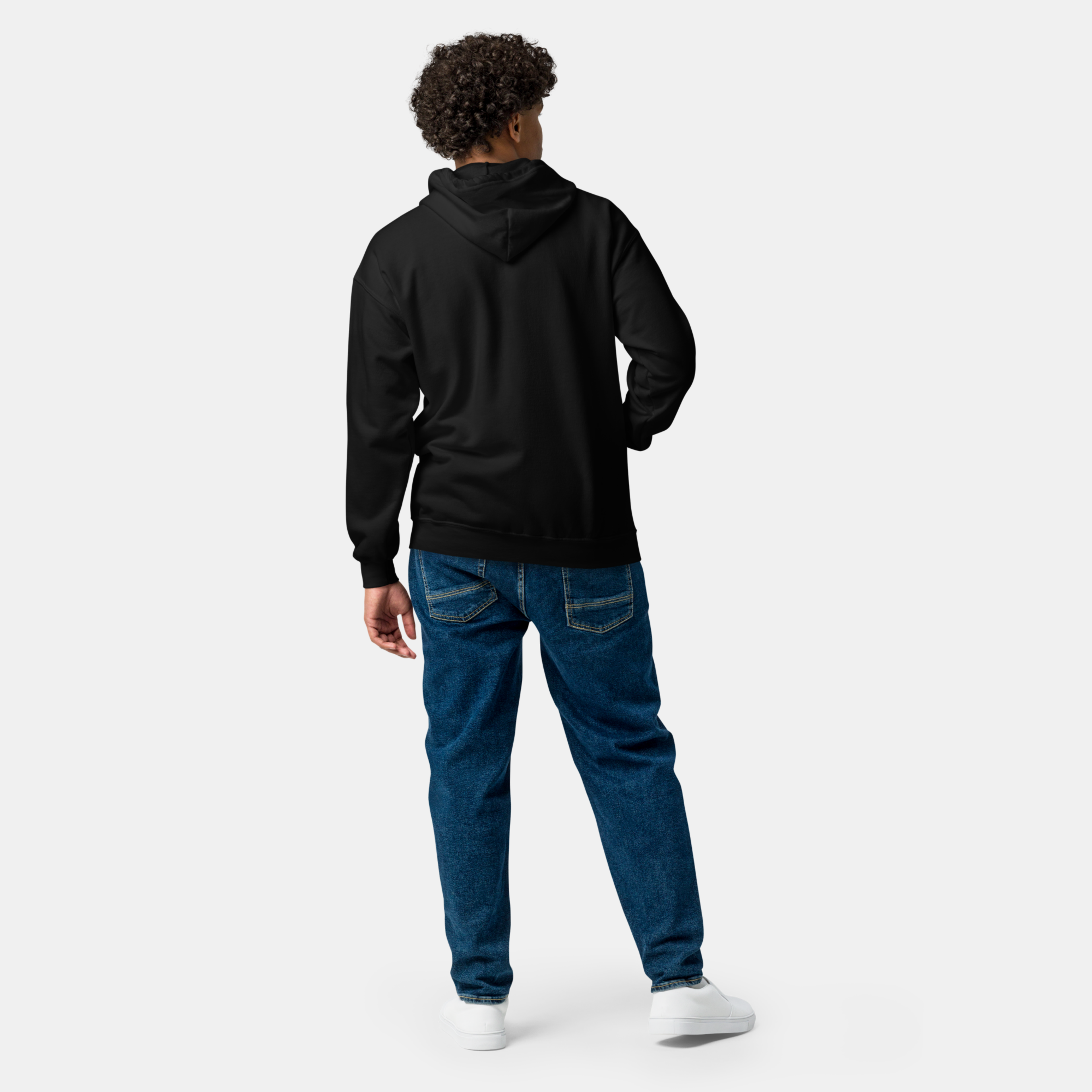Black Threadline Zip Hoodie