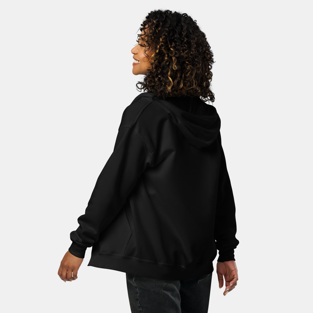 Black Threadline Zip Hoodie