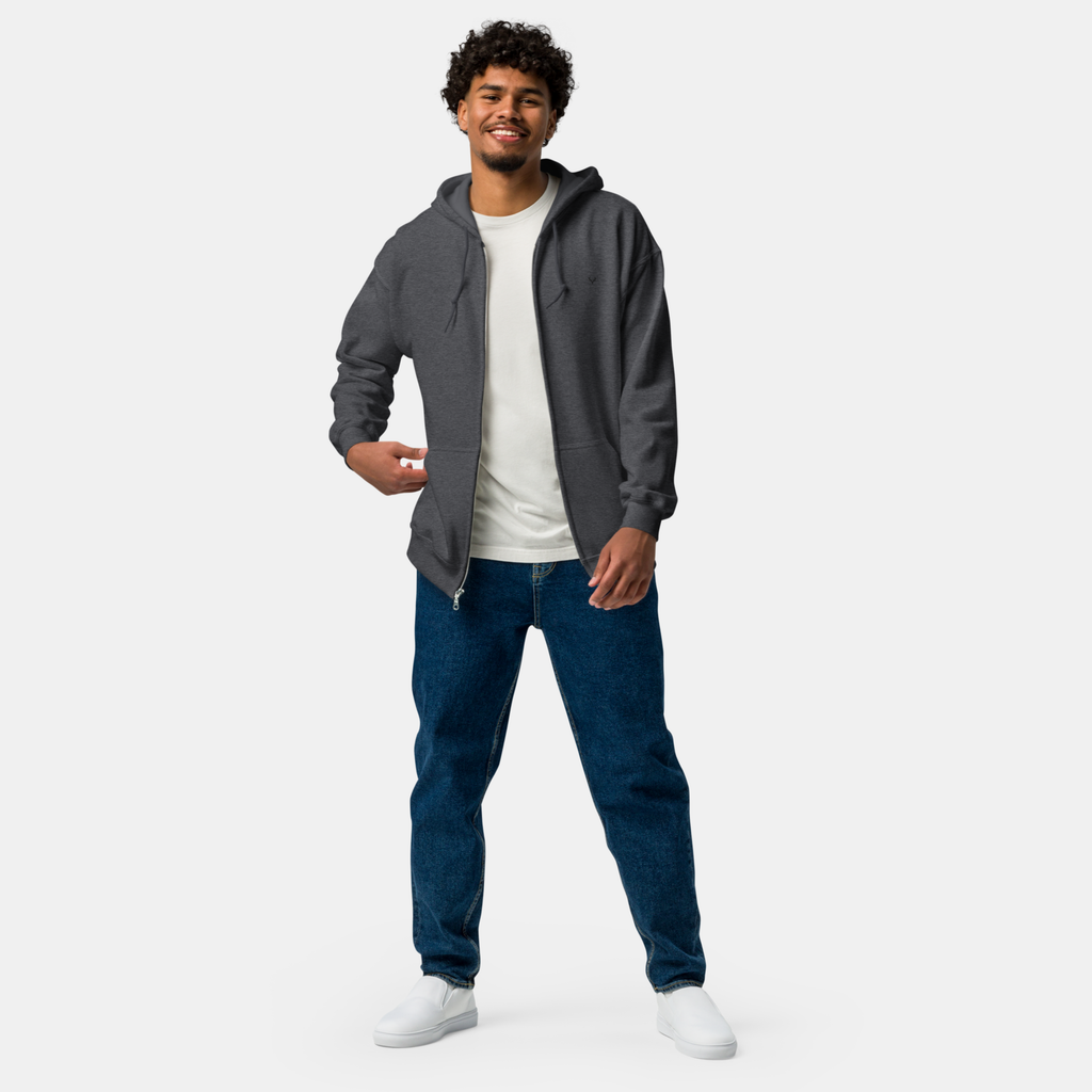 Dark Grey Threadline Zip Hoodie