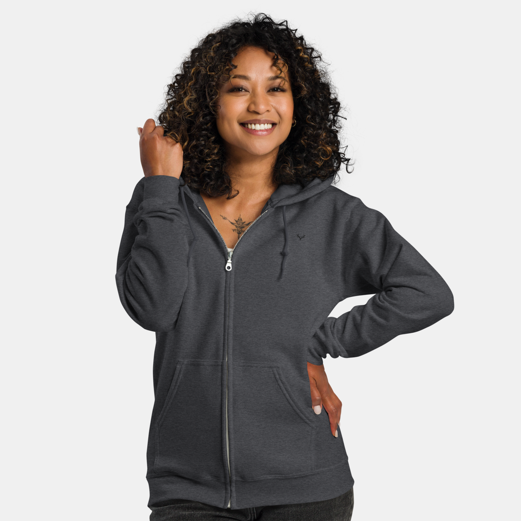 Dark Grey Threadline Zip Hoodie