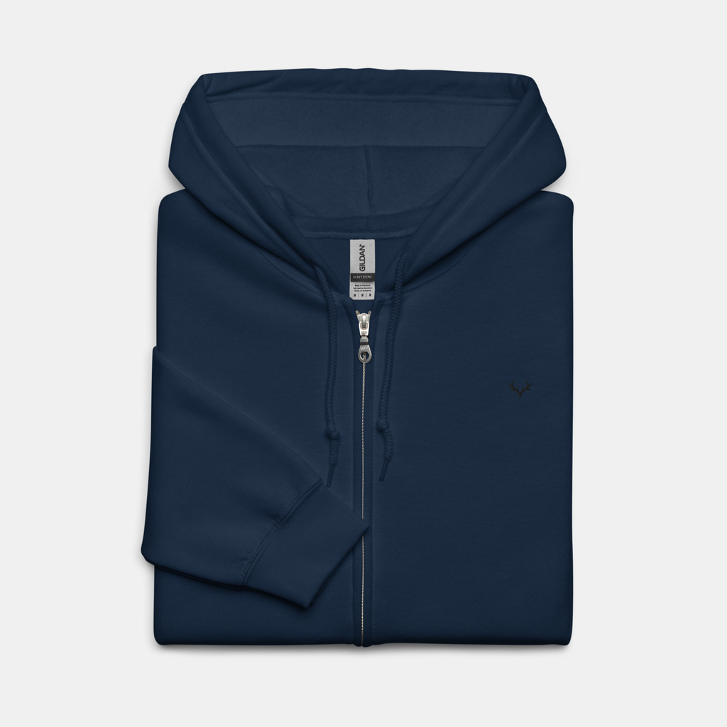 Navy Threadline Zip Hoodie