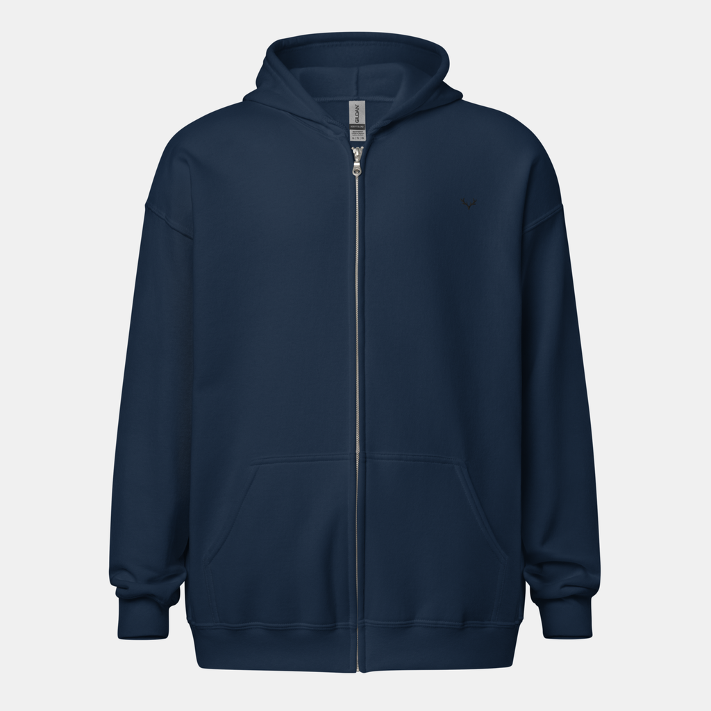 Navy Threadline Zip Hoodie