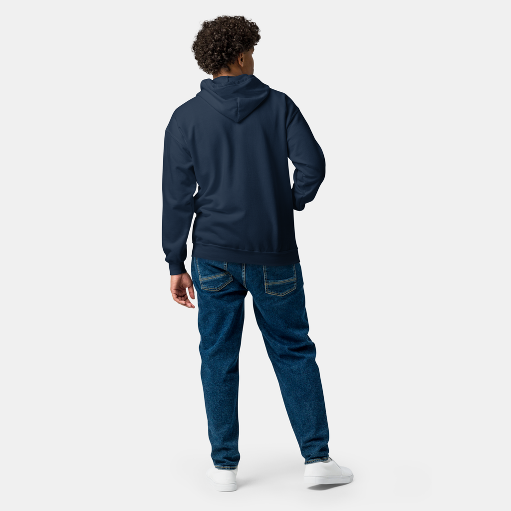 Navy Threadline Zip Hoodie
