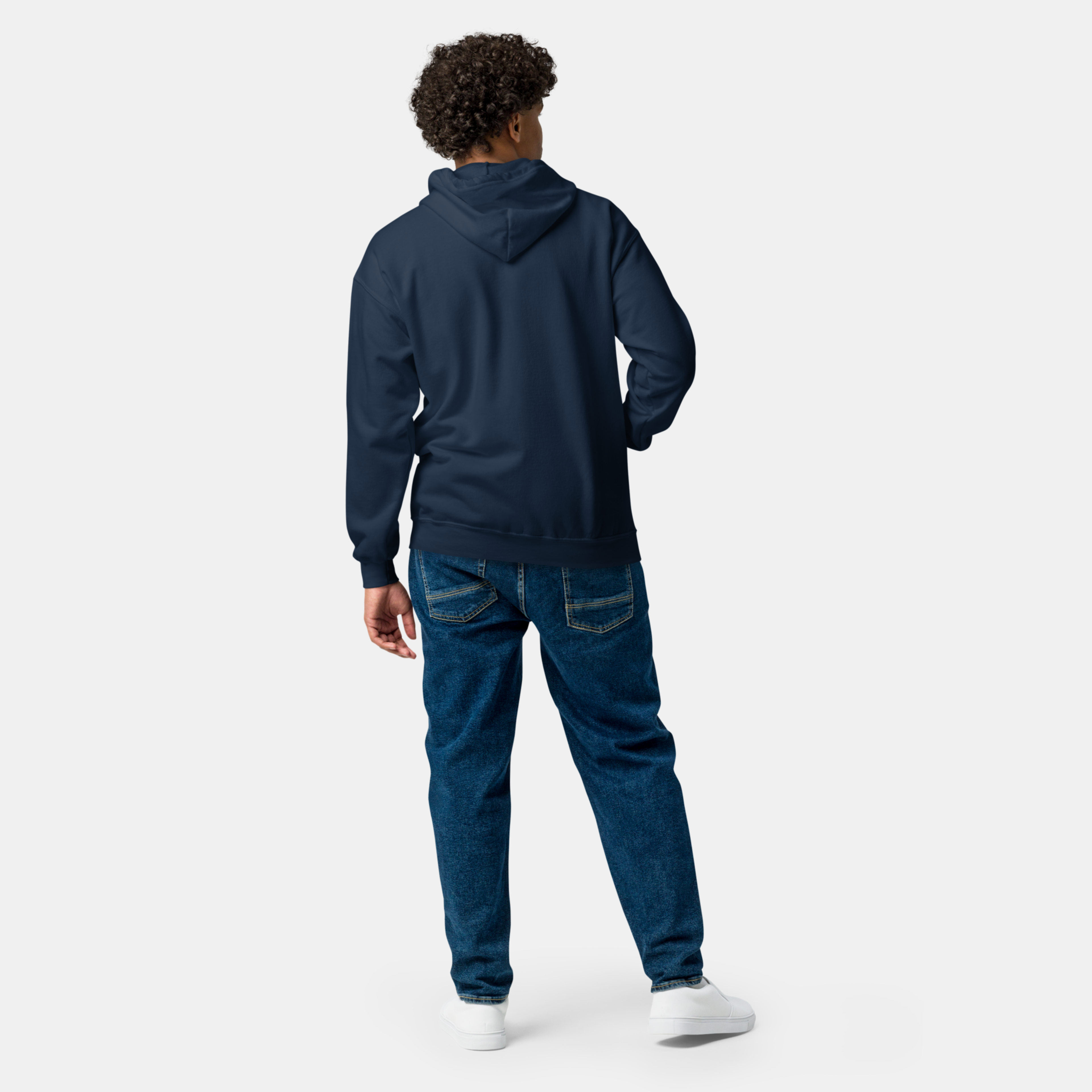Navy Threadline Zip Hoodie