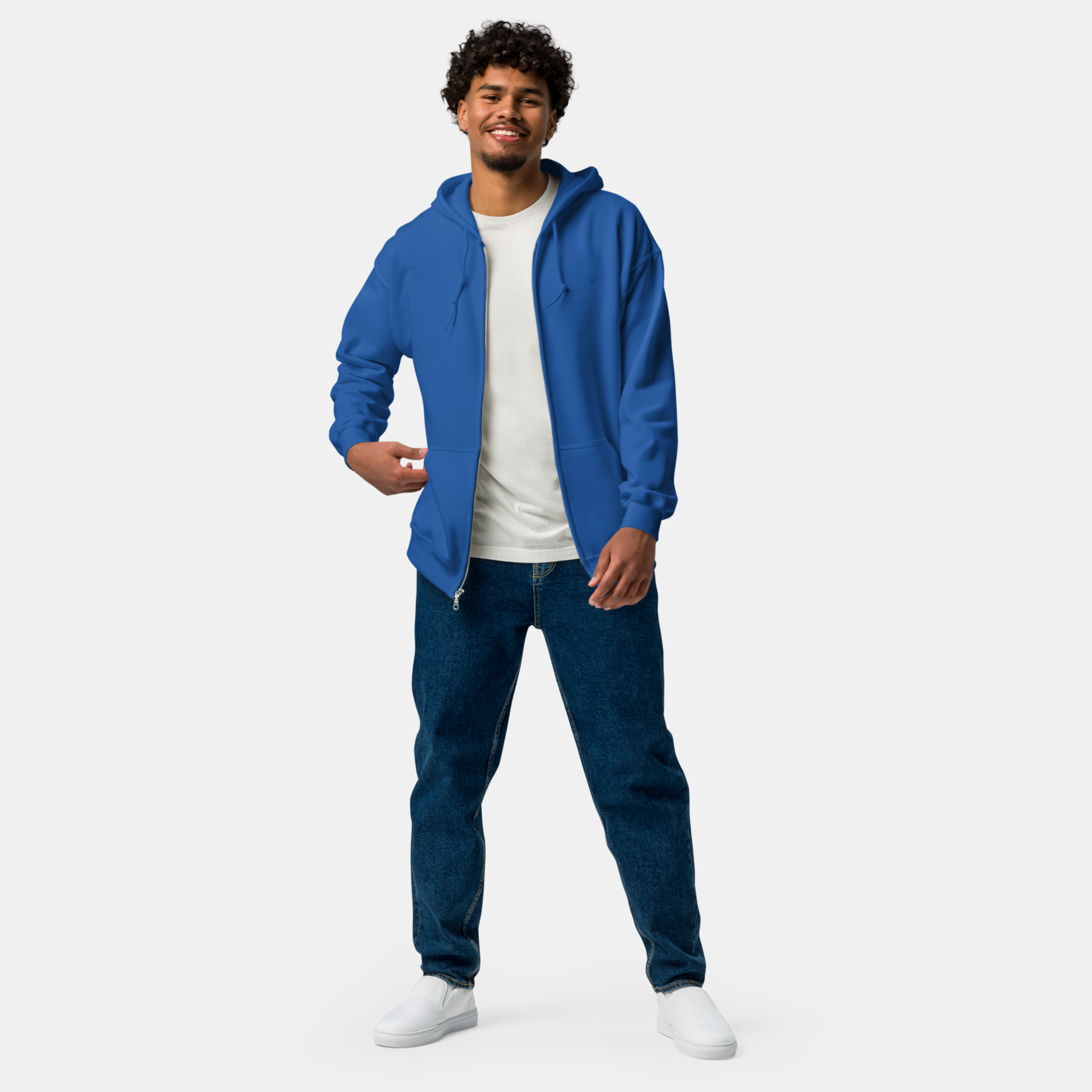 Royal Threadline Zip Hoodie