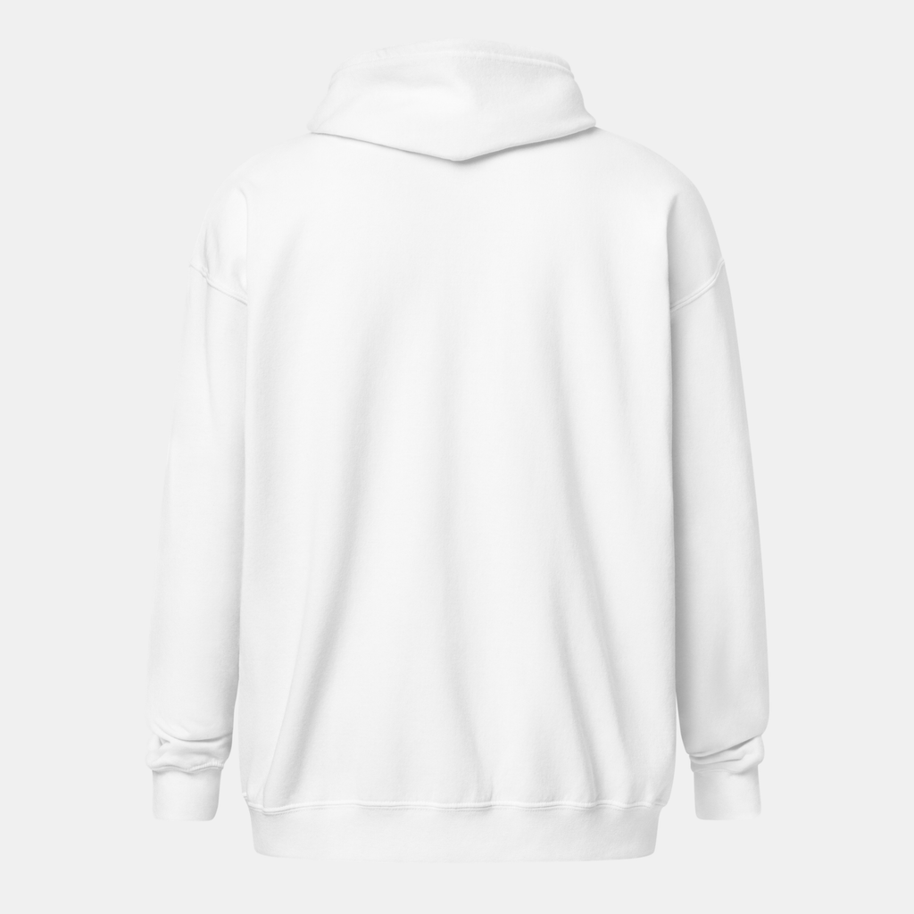 White Threadline Zip Hoodie