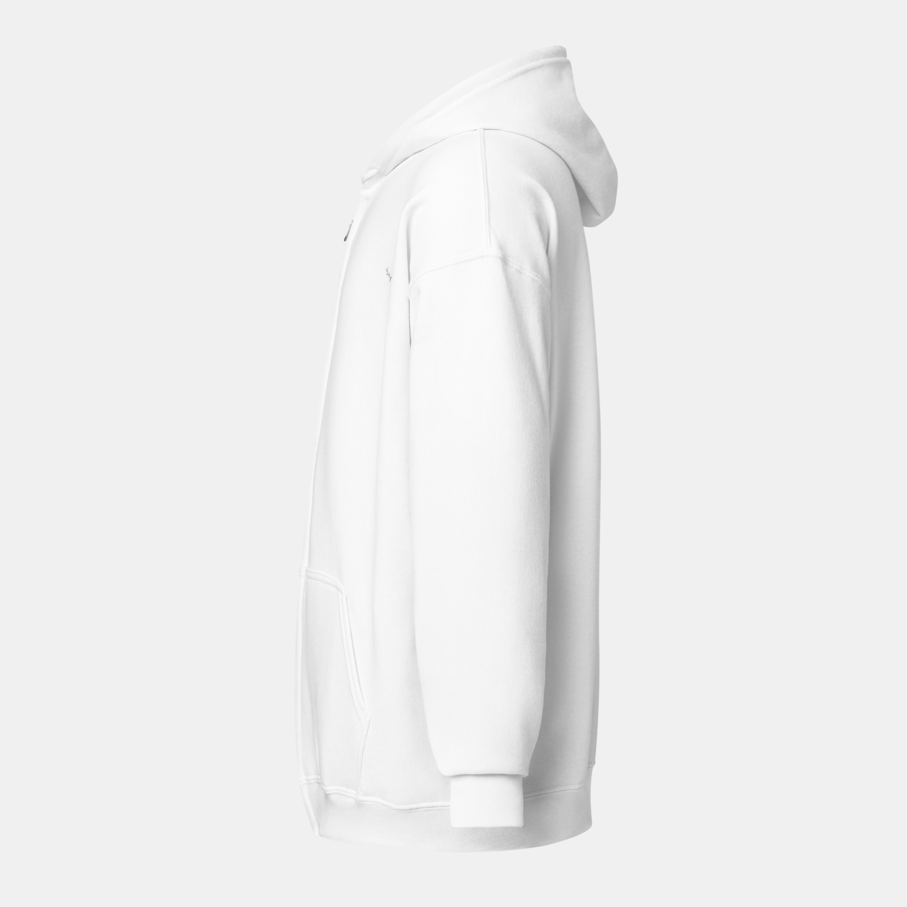 White Threadline Zip Hoodie