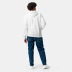 White Threadline Zip Hoodie