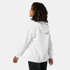 White Threadline Zip Hoodie
