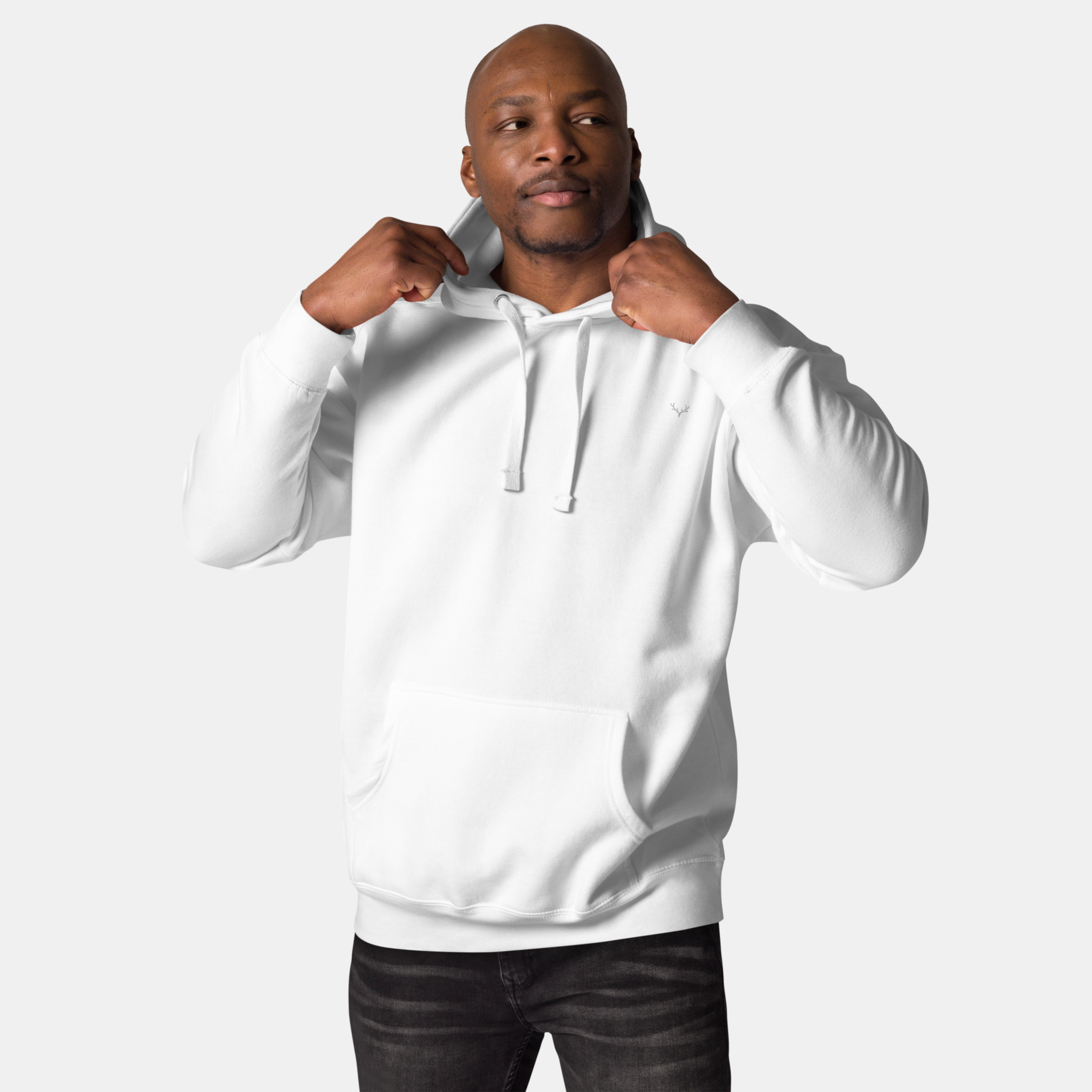 White Threadmark Hoodie