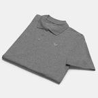 Grey Melange Piqué Polo Shirt