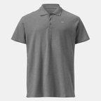 Grey Melange Piqué Polo Shirt