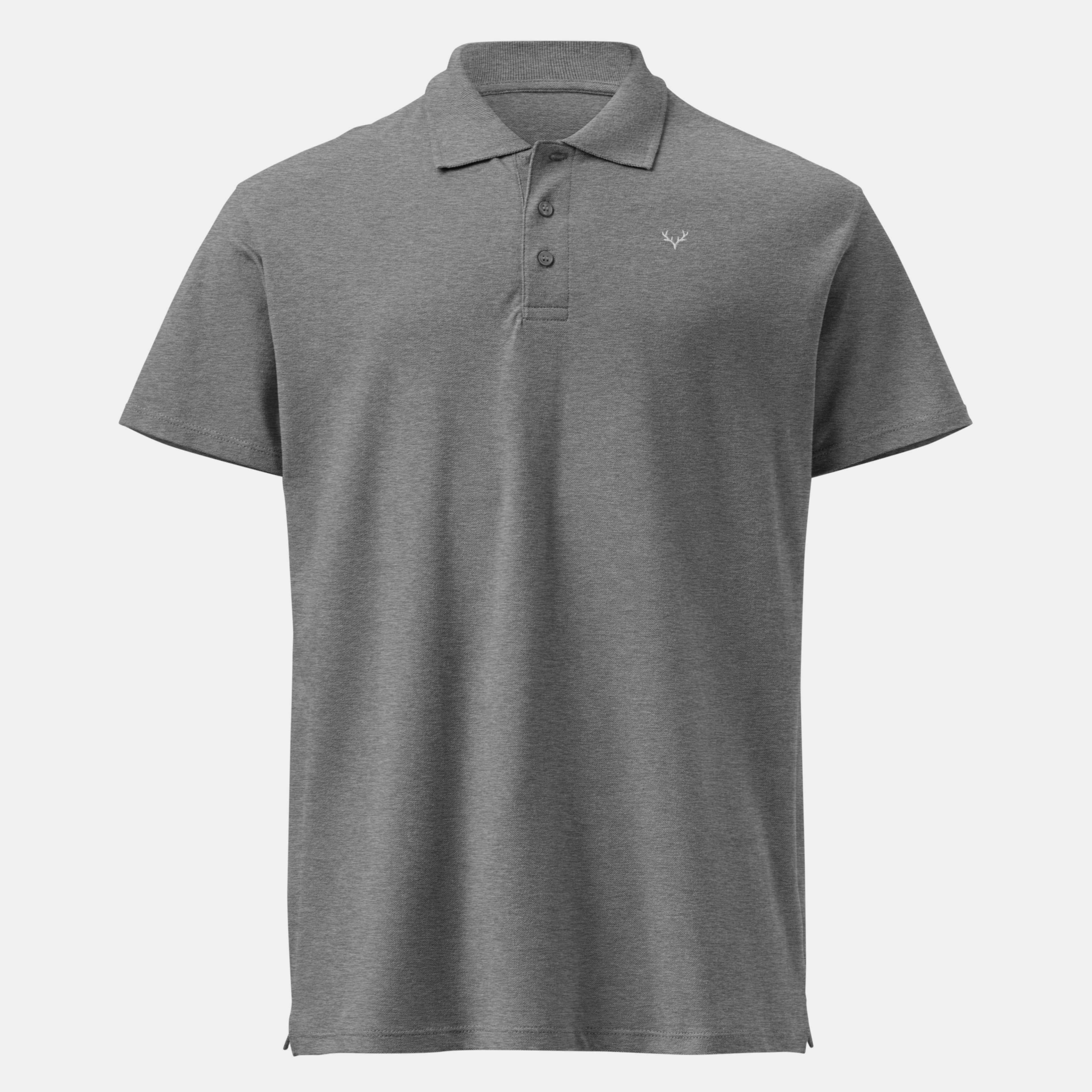 Grey Melange Piqué Polo Shirt
